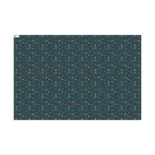 Pastel Open House Retro Pattern Holiday Gift Wrap - Home Decor | ShirtyAgents
