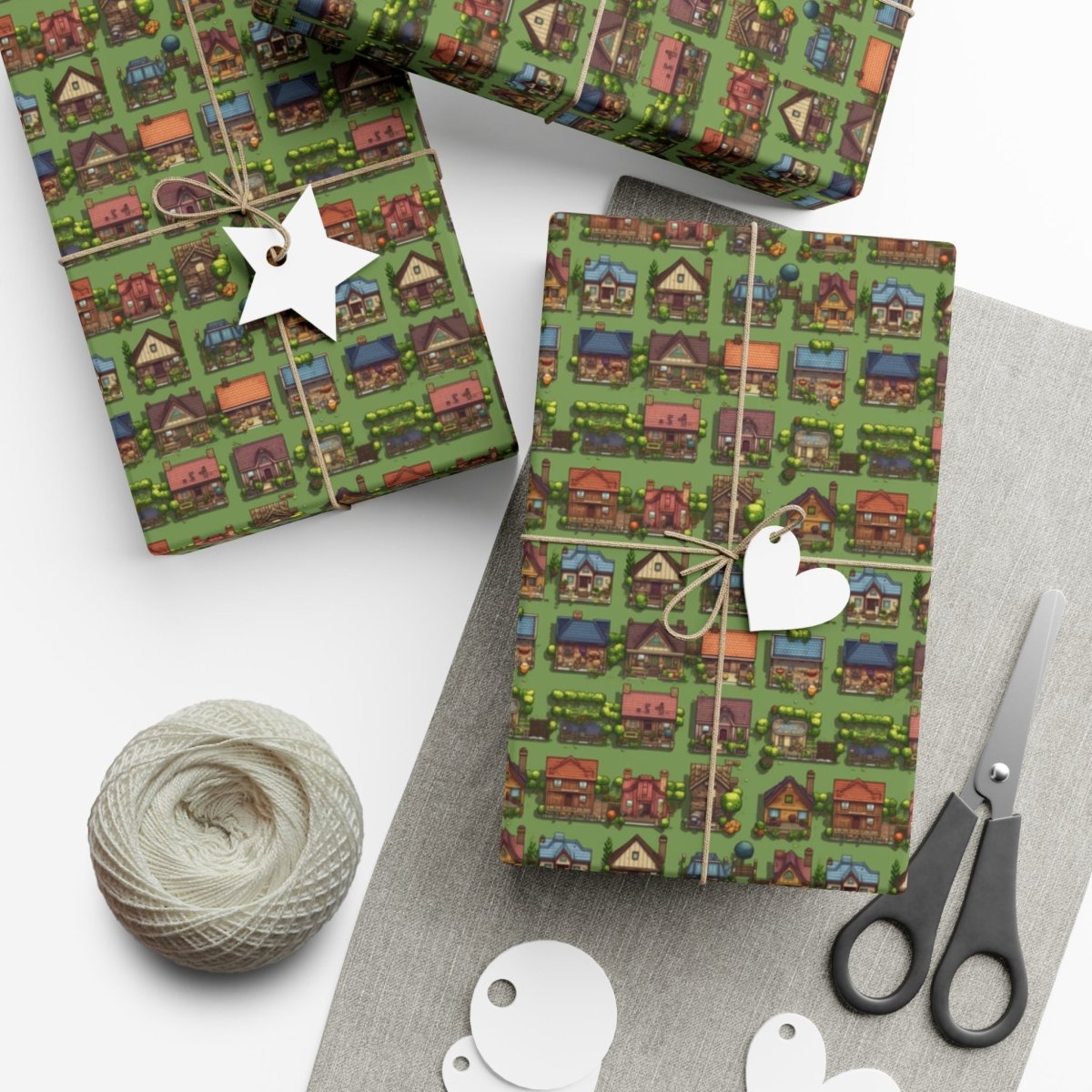 Pixelated Neighborhood Gift Wrap - Home Decor | ShirtyAgents