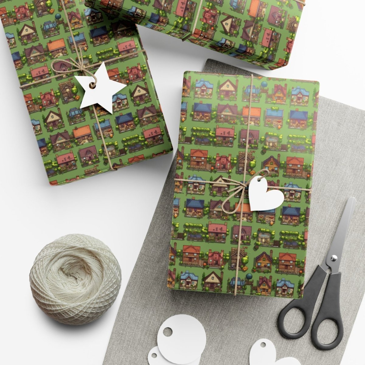 Pixelated Neighborhood Gift Wrap - Home Decor | ShirtyAgents