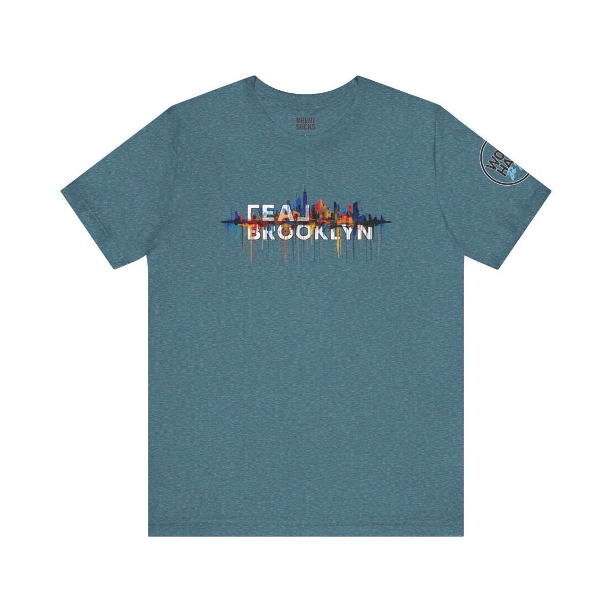 REAL Brooklyn Skyline Vector Drip - T-Shirt | ShirtyAgents
