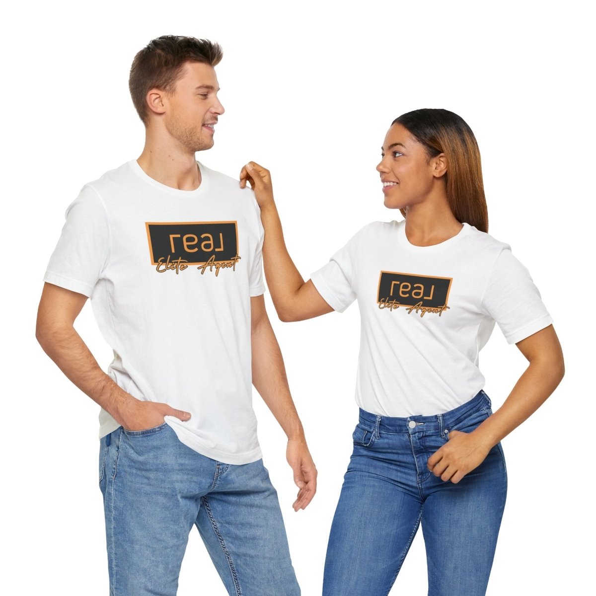 REAL Elite Agent Modern Logo Tshirt (Saffron) - T-Shirt | ShirtyAgents