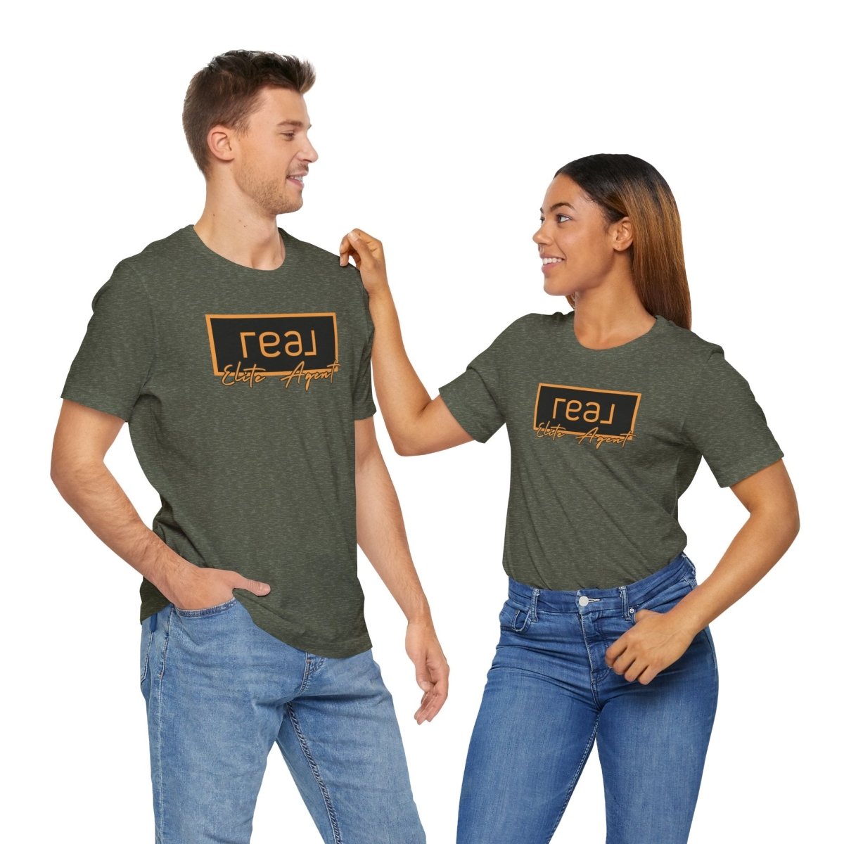 REAL Elite Agent Modern Logo Tshirt (Saffron) - T-Shirt | ShirtyAgents