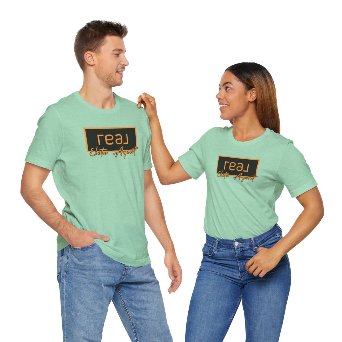 REAL Elite Agent Modern Logo Tshirt (Saffron) - T-Shirt | ShirtyAgents