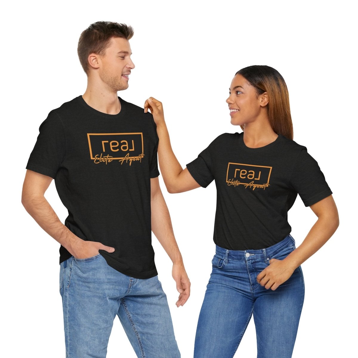 REAL Elite Agent Modern Logo Tshirt (Saffron) - T-Shirt | ShirtyAgents