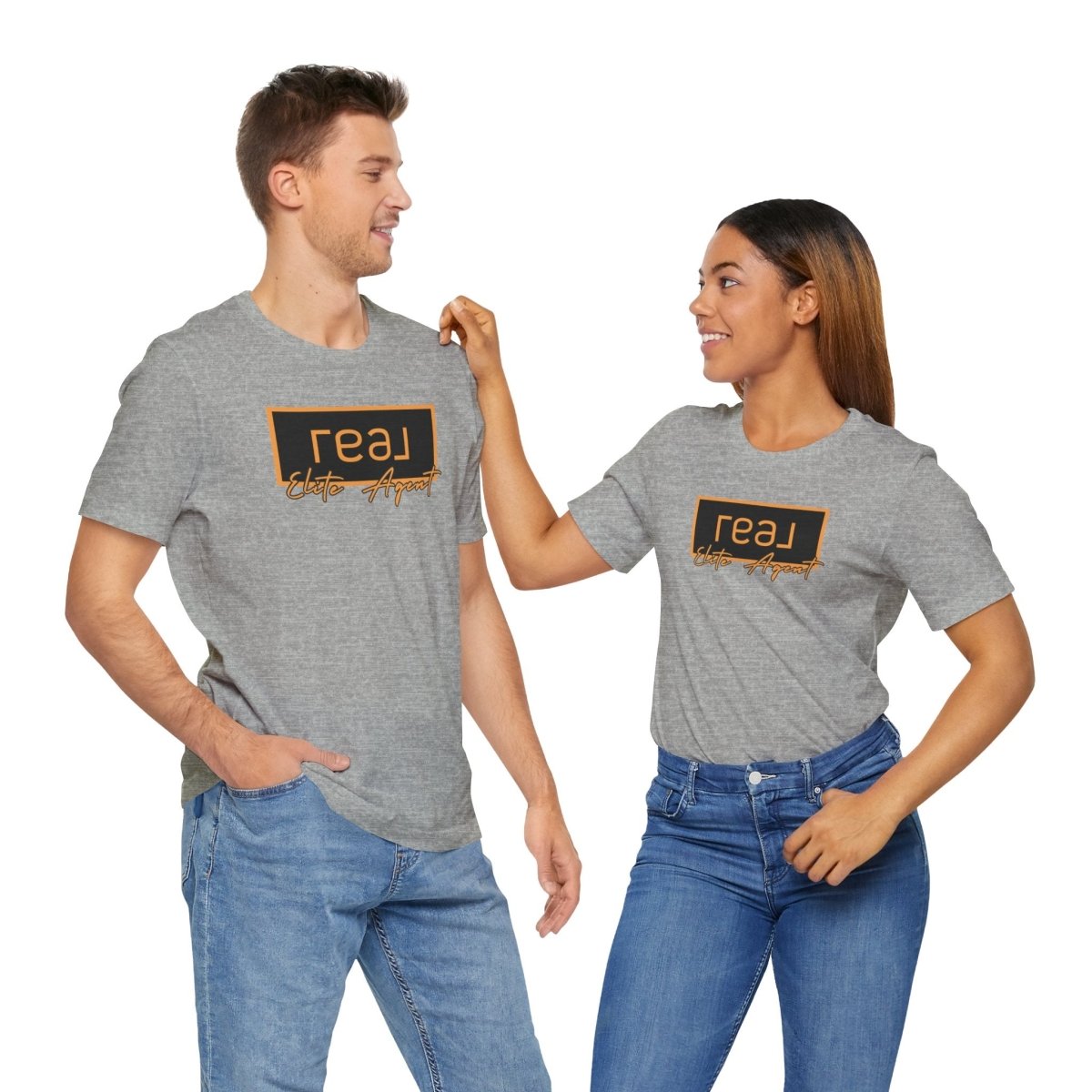 REAL Elite Agent Modern Logo Tshirt (Saffron) - T-Shirt | ShirtyAgents
