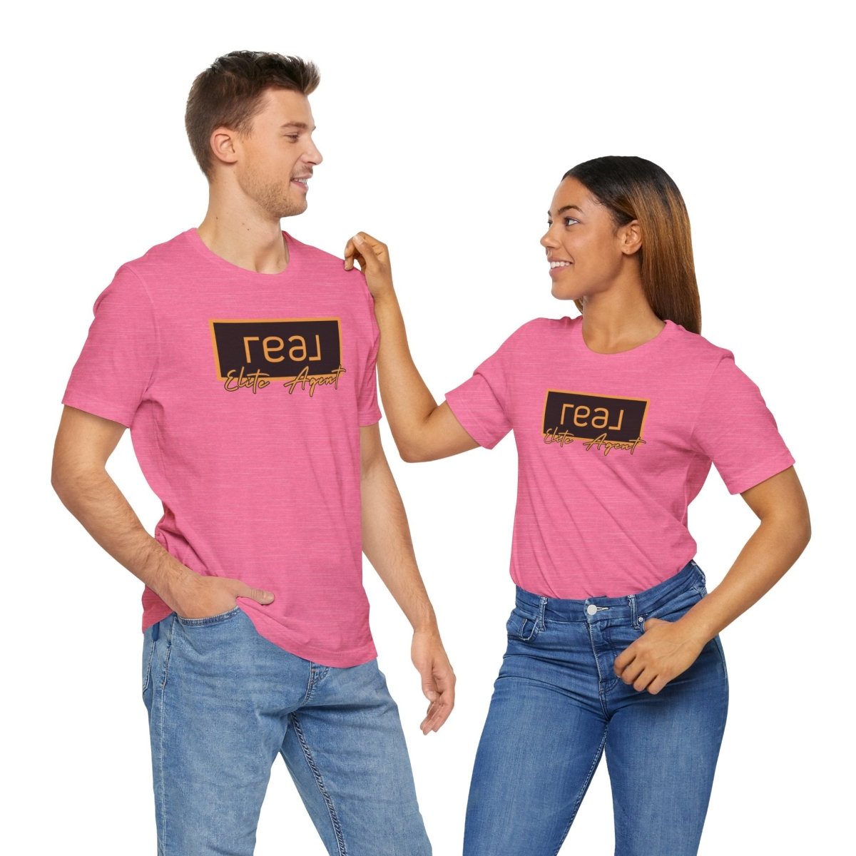 REAL Elite Agent Modern Logo Tshirt (Saffron) - T-Shirt | ShirtyAgents