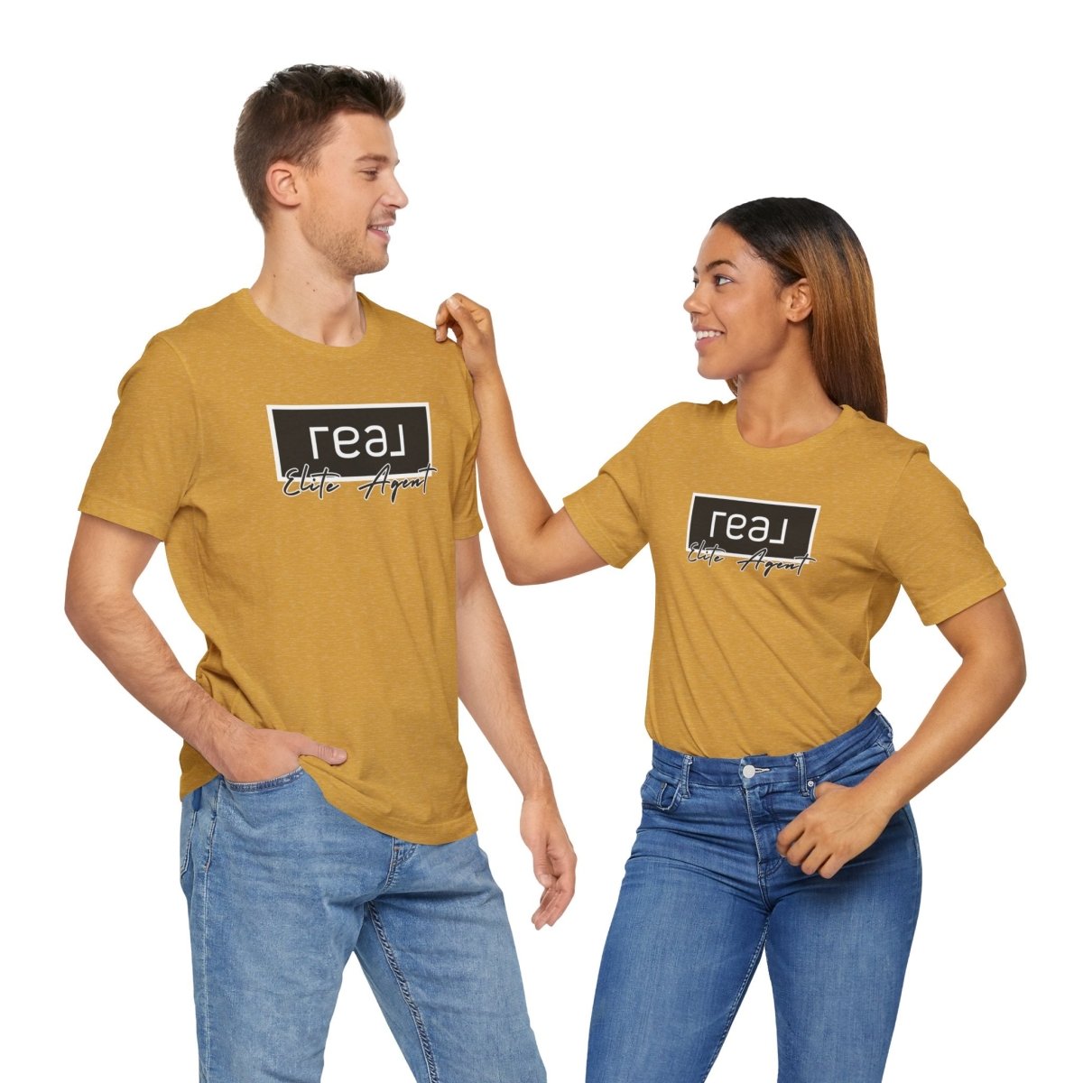 REAL Elite Agent Modern Logo Tshirt (Saffron) - T-Shirt | ShirtyAgents