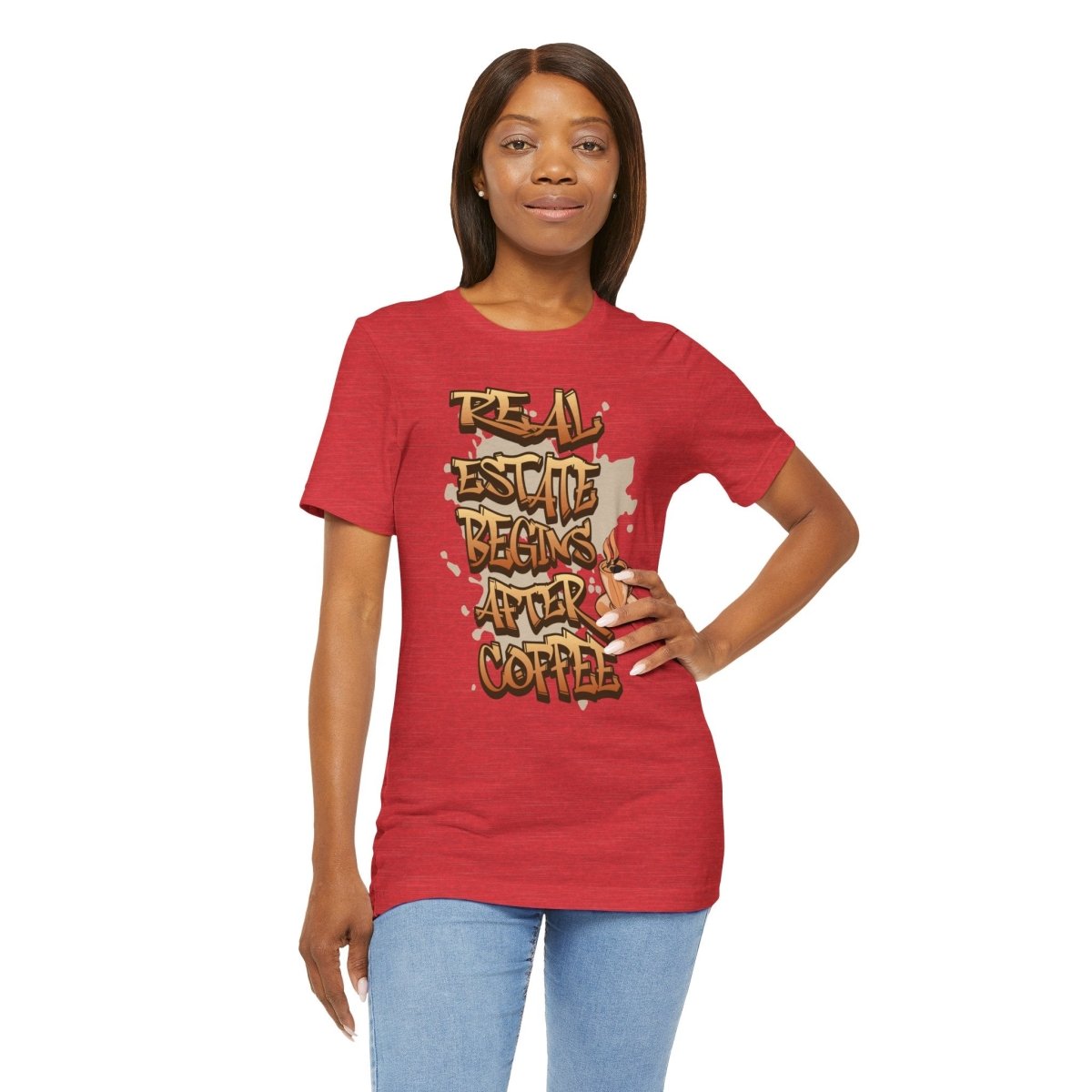 Real Estate Begins After Coffee - Unisex Jersey Tee - T-Shirt | ShirtyAgents