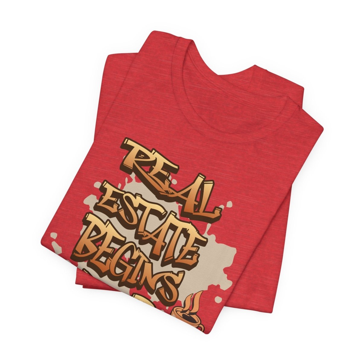 Real Estate Begins After Coffee - Unisex Jersey Tee - T-Shirt | ShirtyAgents