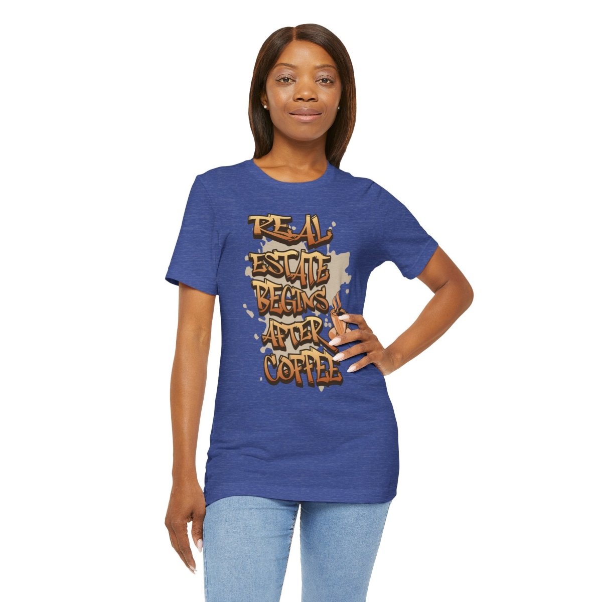 Real Estate Begins After Coffee - Unisex Jersey Tee - T-Shirt | ShirtyAgents