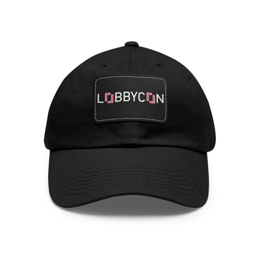 REAL LobbyCon Pink Logo Hat with Leather Patch - Hats | ShirtyAgents