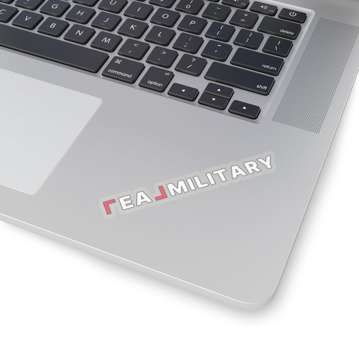 REAL Military Contrast Logo Sticker (Coral) Stickers - Paper products | ShirtyAgents