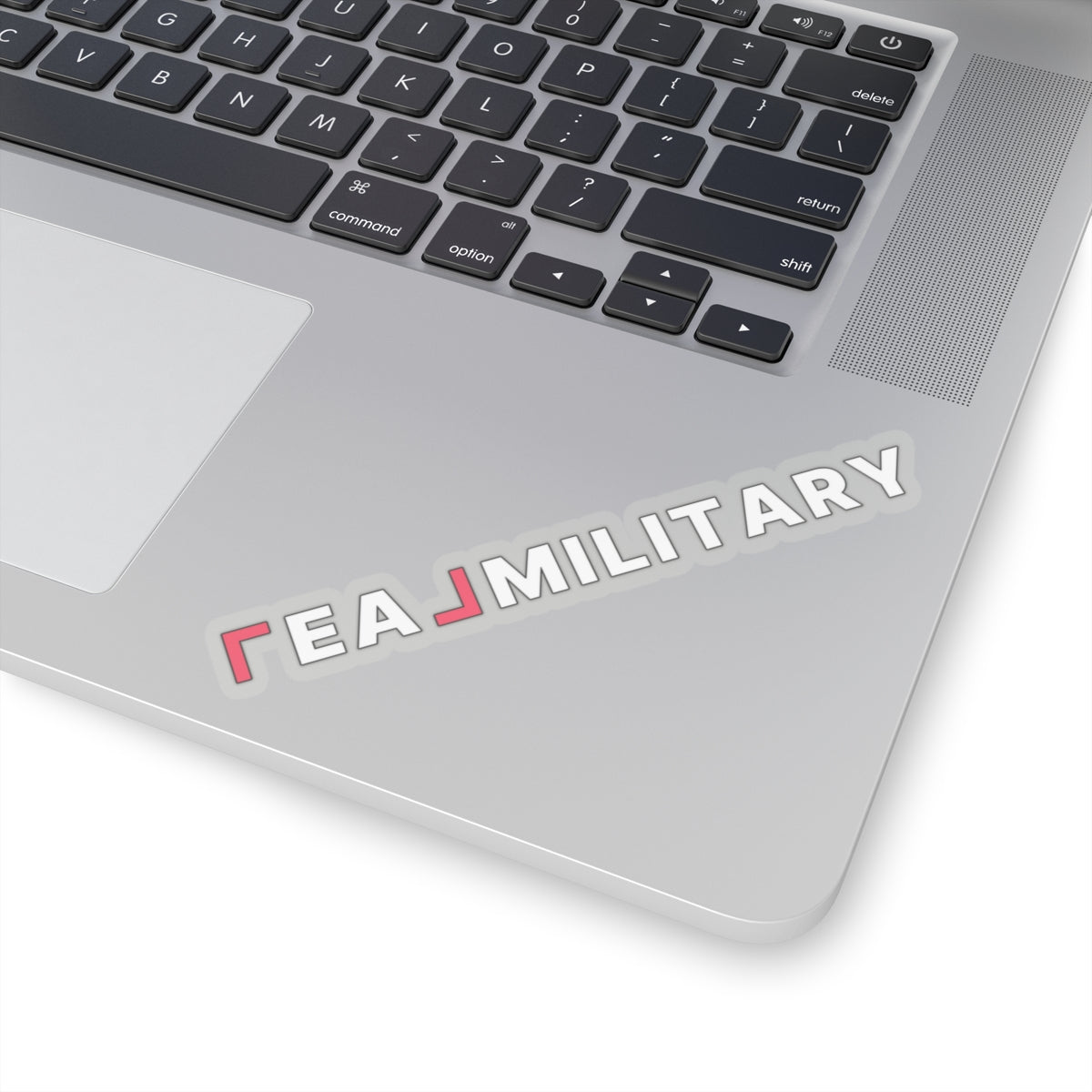 REAL Military Contrast Logo Sticker (Coral) Stickers - Paper products | ShirtyAgents