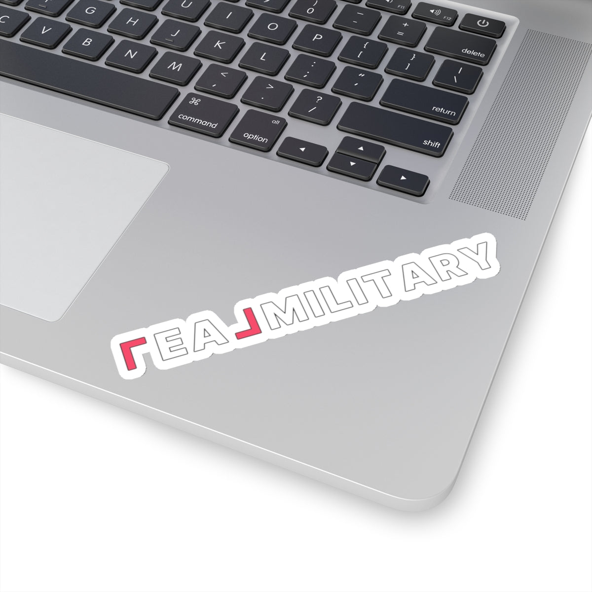 REAL Military Contrast Logo Sticker (Coral) Stickers - Paper products | ShirtyAgents