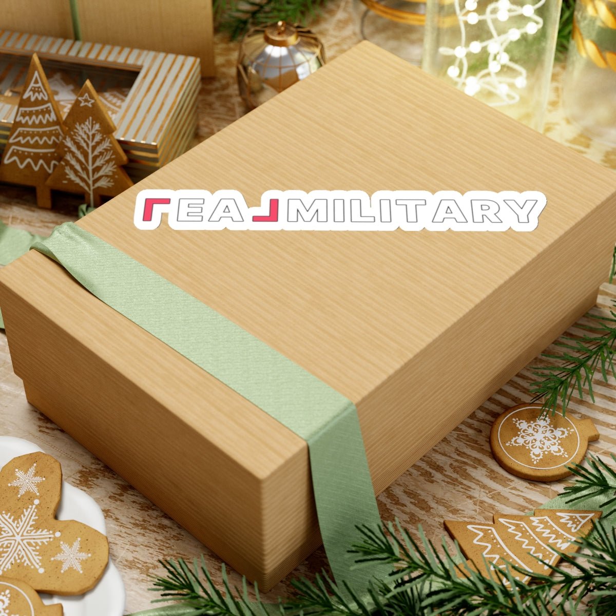REAL Military Contrast Logo Sticker (Coral) Stickers - Paper products | ShirtyAgents