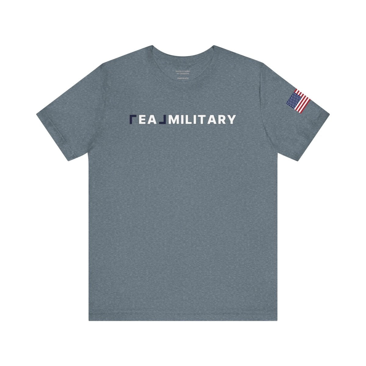REAL Military Contrast Logo Text & Flag - T-Shirt | ShirtyAgents