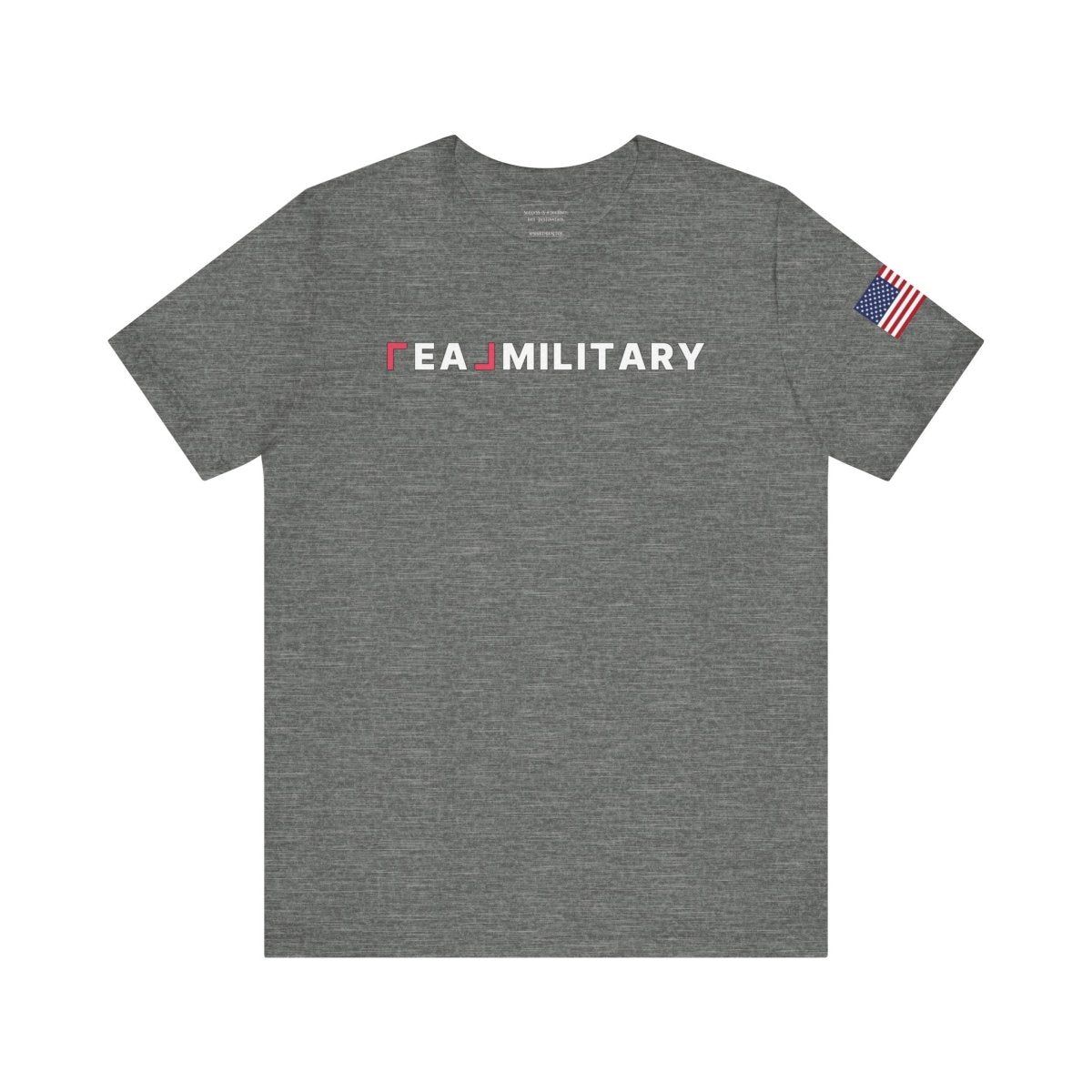 REAL Military Contrast Logo Text & Flag - T-Shirt | ShirtyAgents