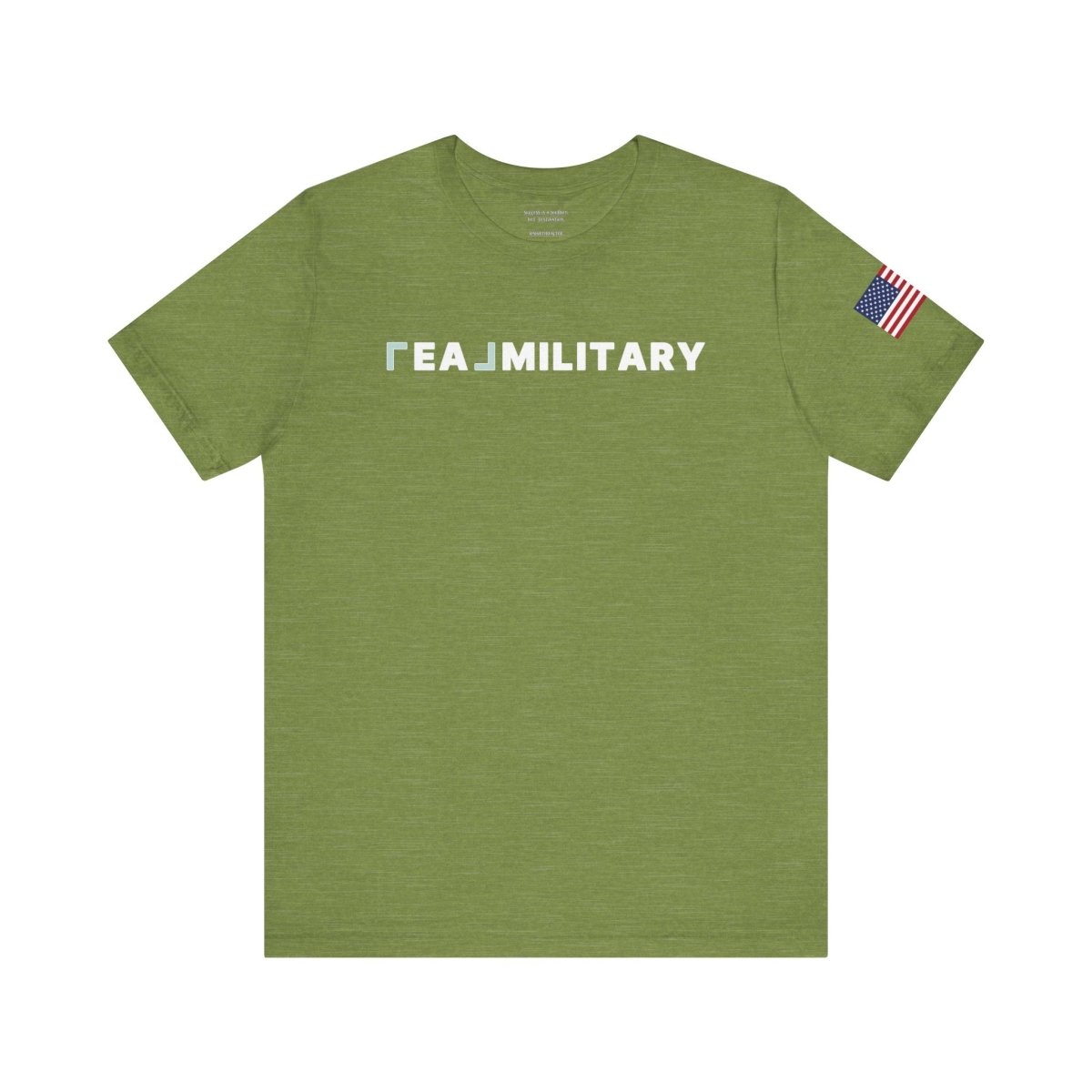 REAL Military Contrast Logo Text & Flag - T-Shirt | ShirtyAgents