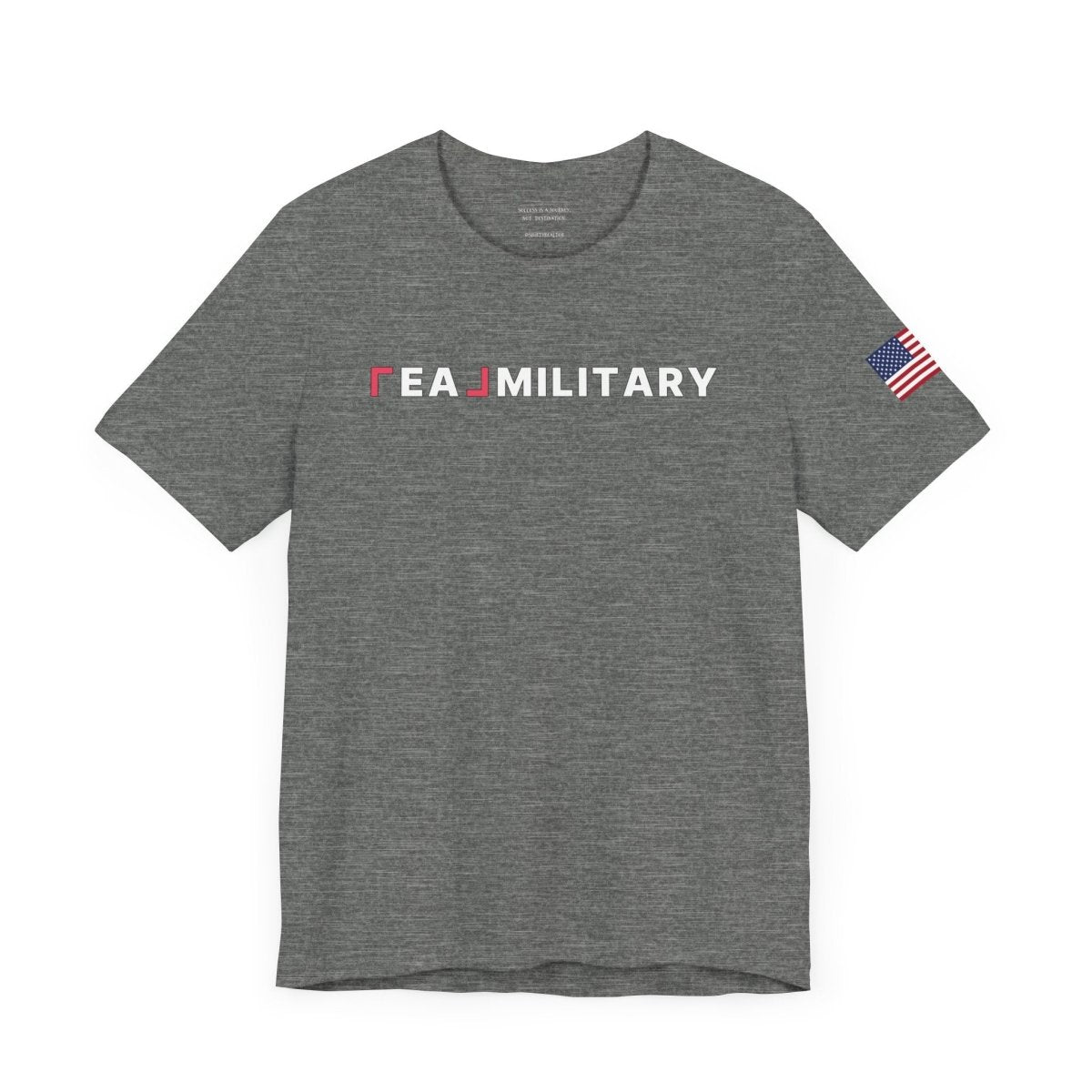 REAL Military Contrast Logo Text & Flag - T-Shirt | ShirtyAgents