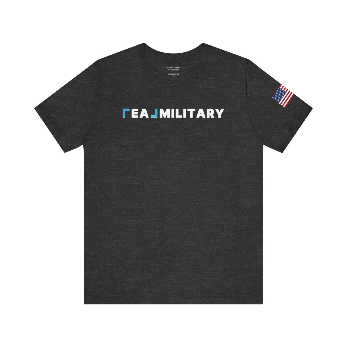 REAL Military Contrast Logo Text & Flag - T-Shirt | ShirtyAgents