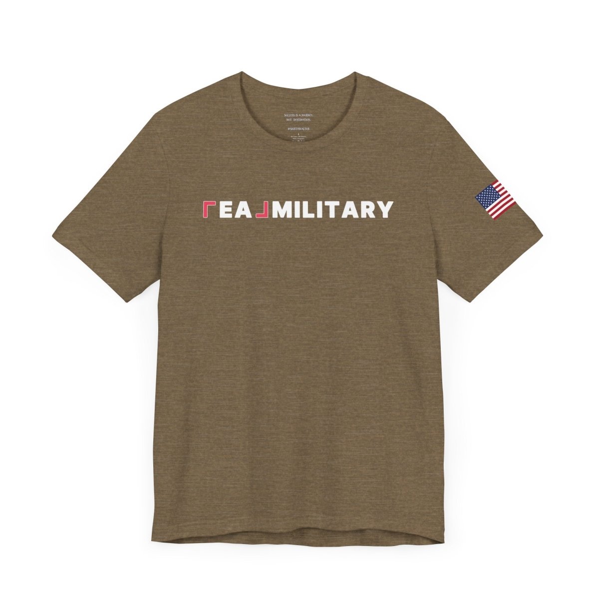 REAL Military Contrast Logo Text & Flag - T-Shirt | ShirtyAgents