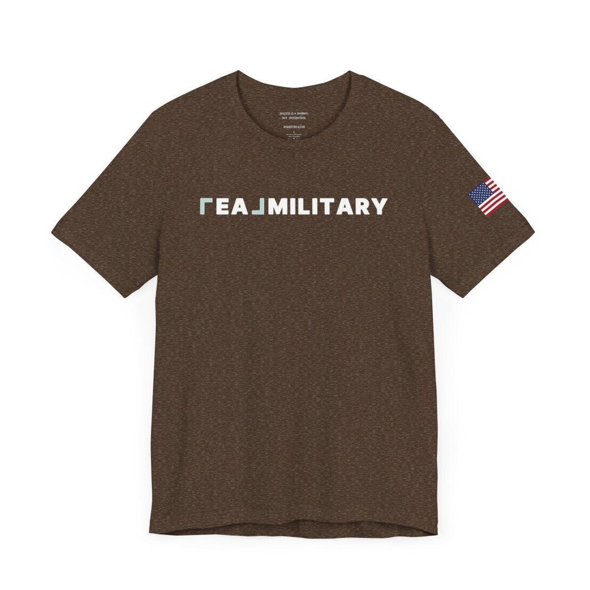 REAL Military Contrast Logo Text & Flag - T-Shirt | ShirtyAgents