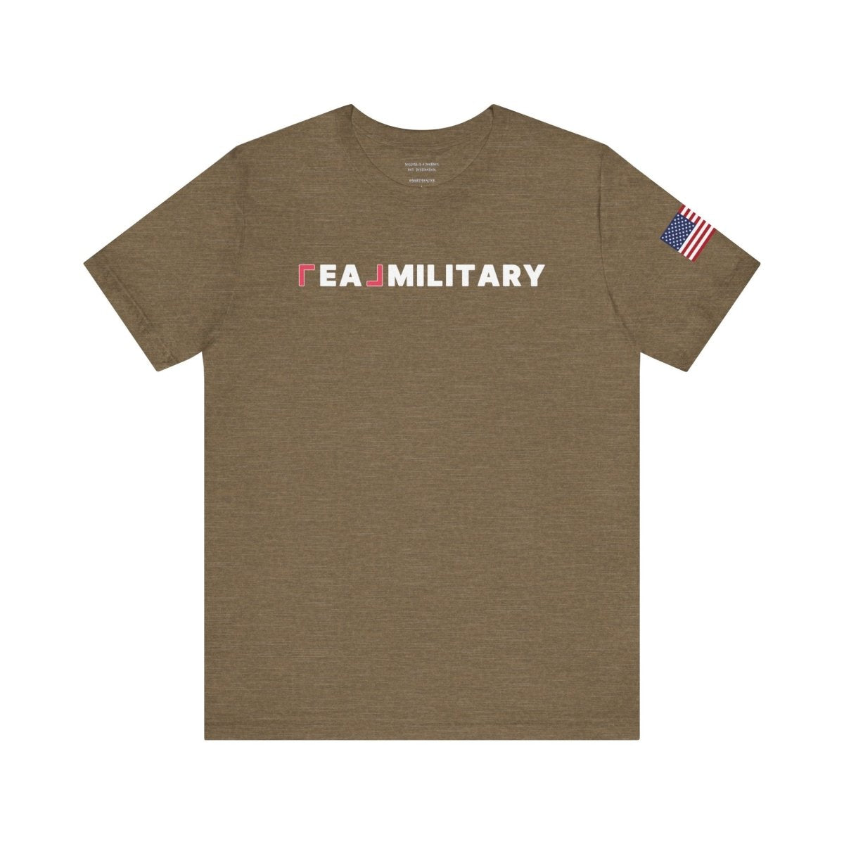 REAL Military Contrast Logo Text & Flag - T-Shirt | ShirtyAgents