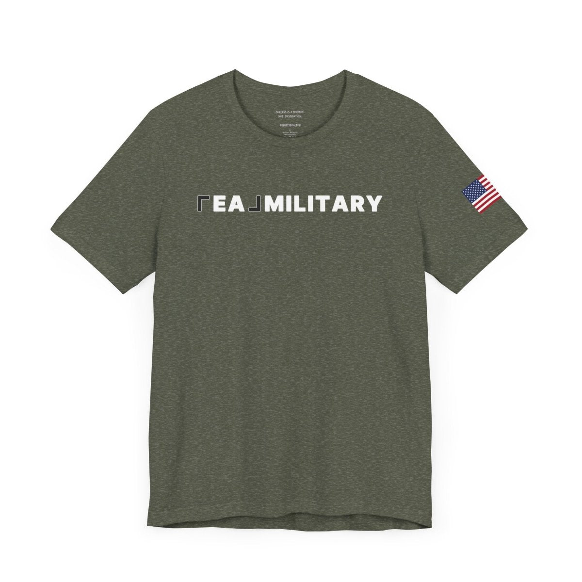 REAL Military Contrast Logo Text & Flag - T-Shirt | ShirtyAgents