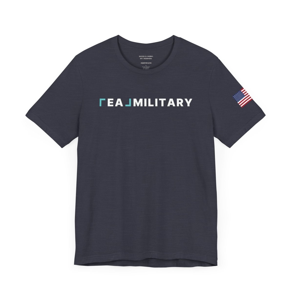 REAL Military Contrast Logo Text & Flag - T-Shirt | ShirtyAgents