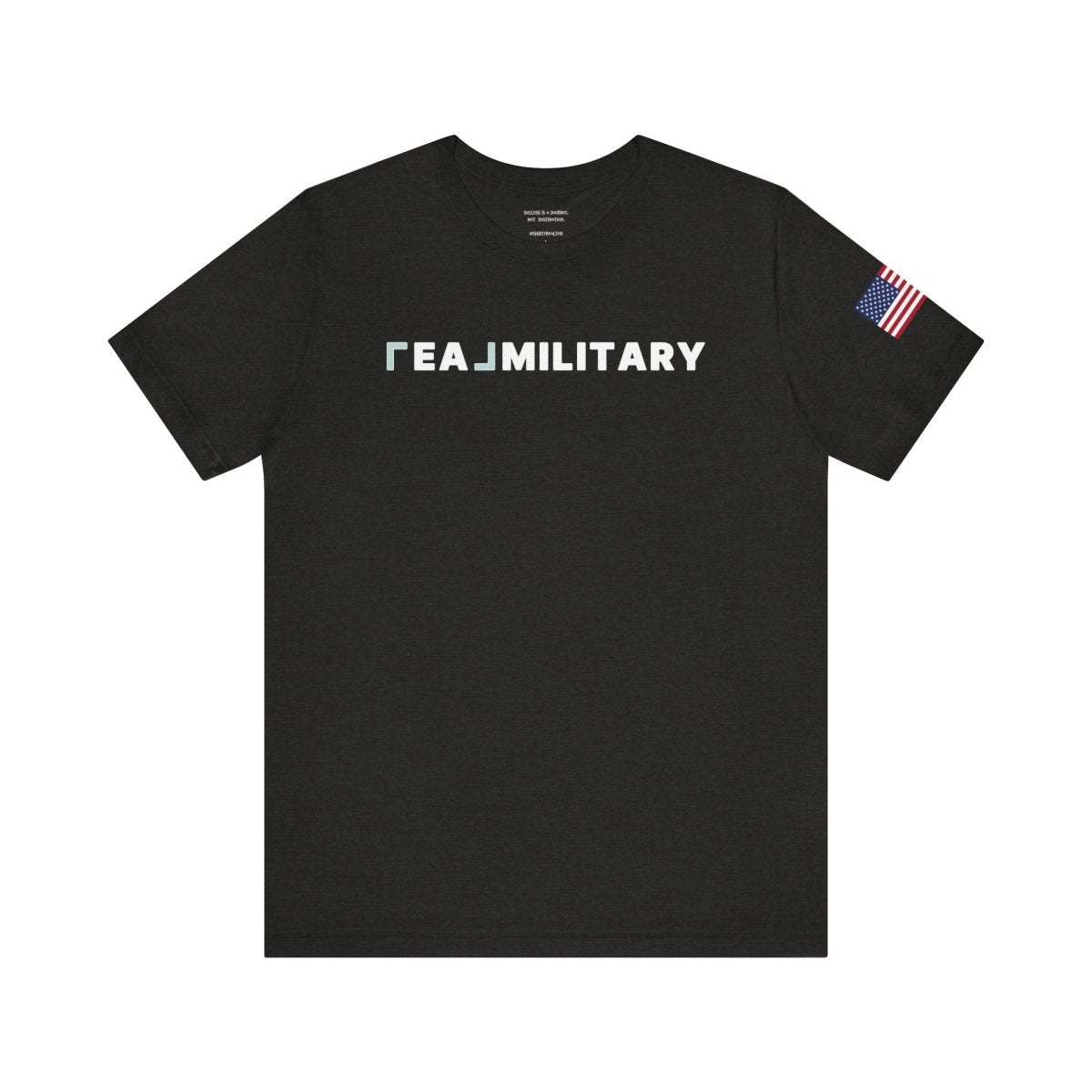REAL Military Contrast Logo Text & Flag - T-Shirt | ShirtyAgents