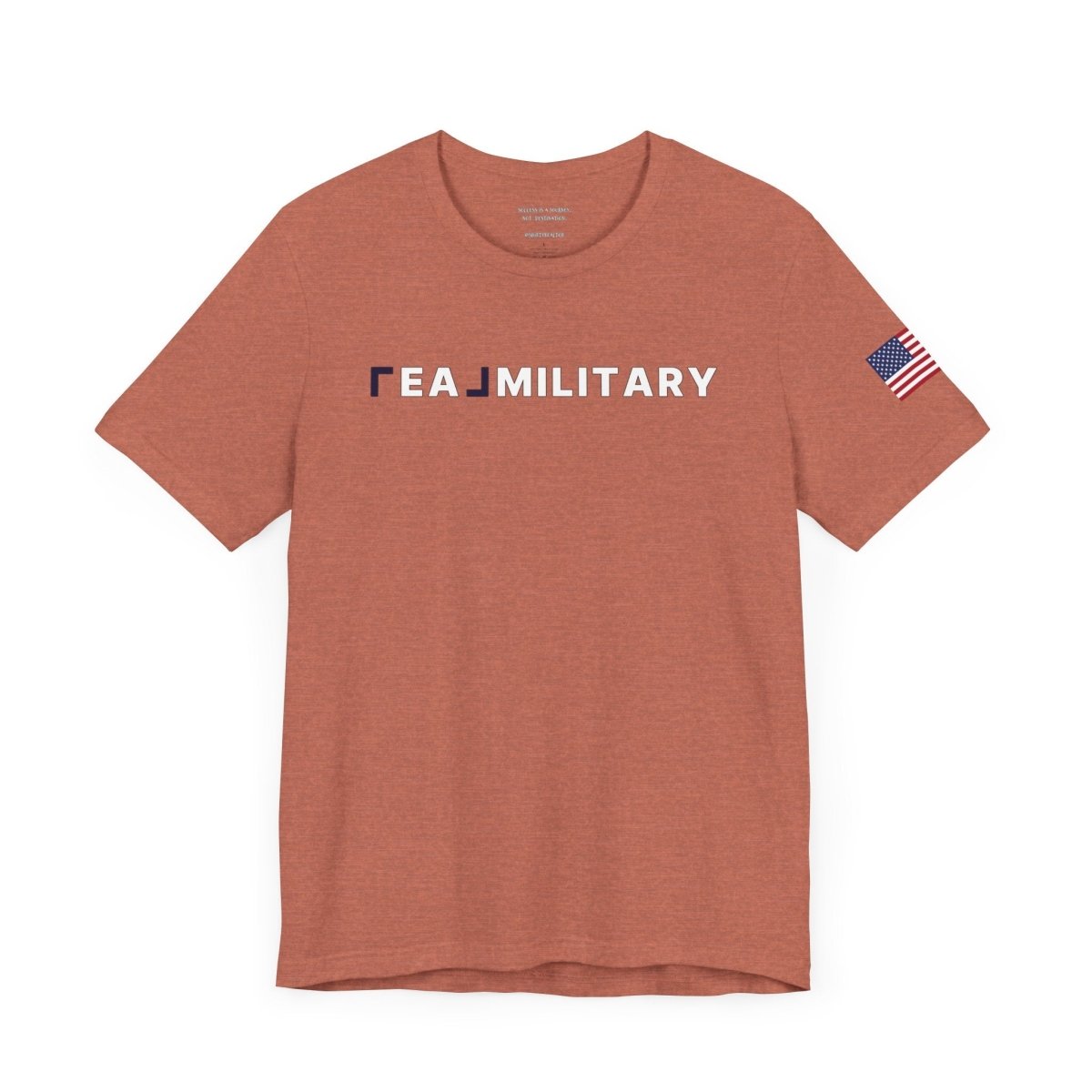 REAL Military Contrast Logo Text & Flag - T-Shirt | ShirtyAgents