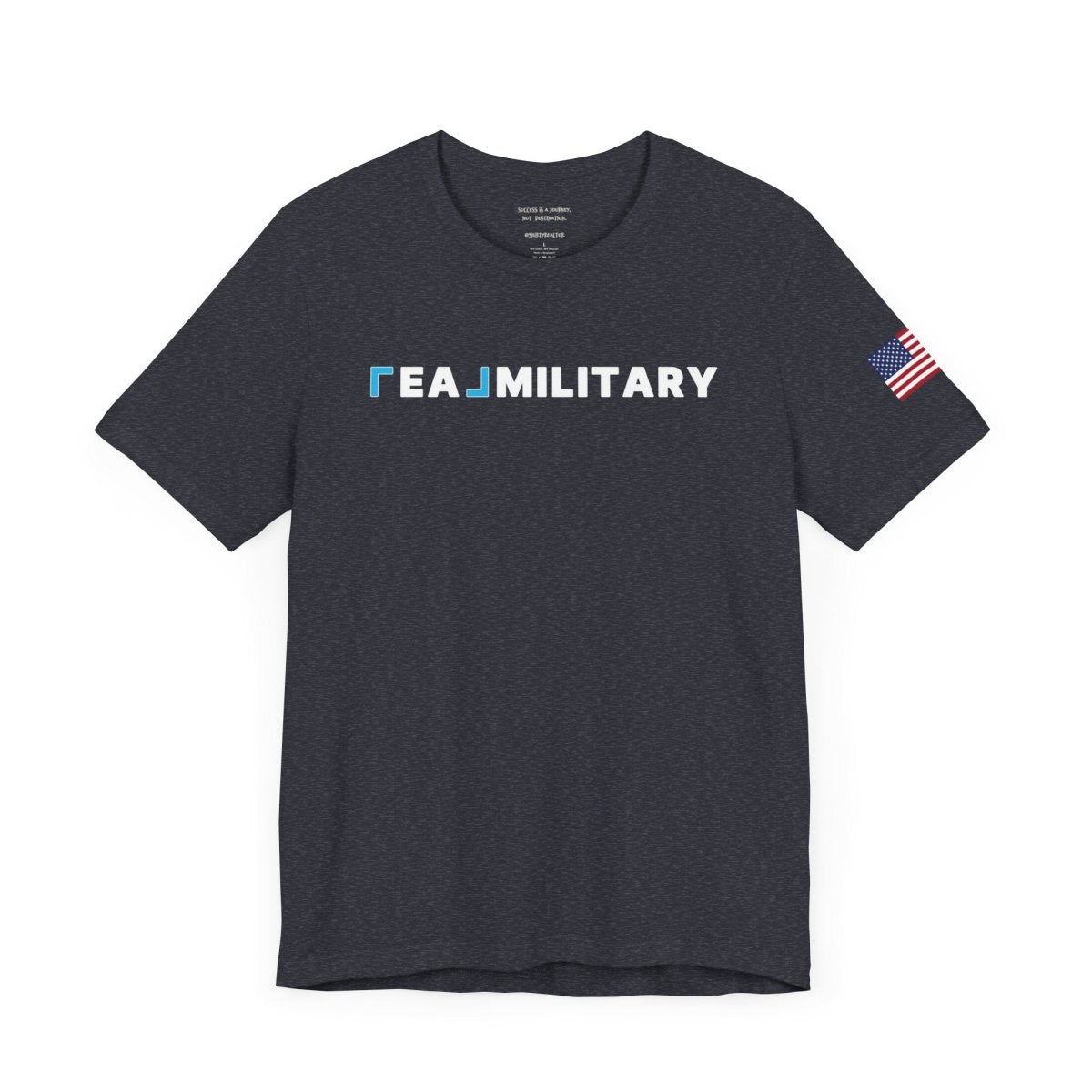 REAL Military Contrast Logo Text & Flag - T-Shirt | ShirtyAgents