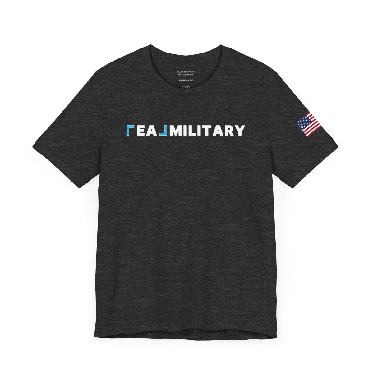 REAL Military Contrast Logo Text & Flag - T-Shirt | ShirtyAgents