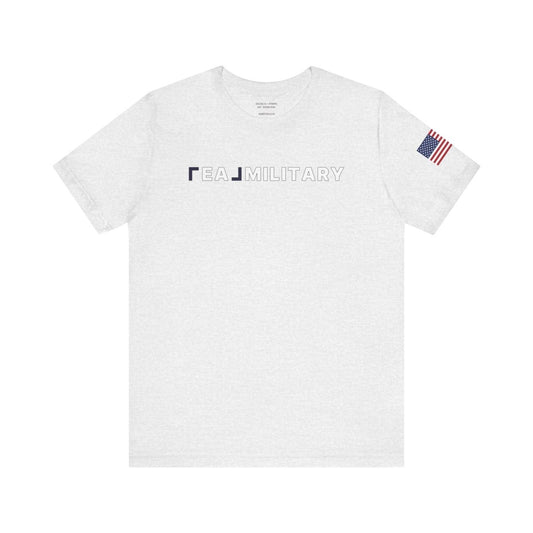 REAL Military Contrast Logo Text & Flag - T-Shirt | ShirtyAgents