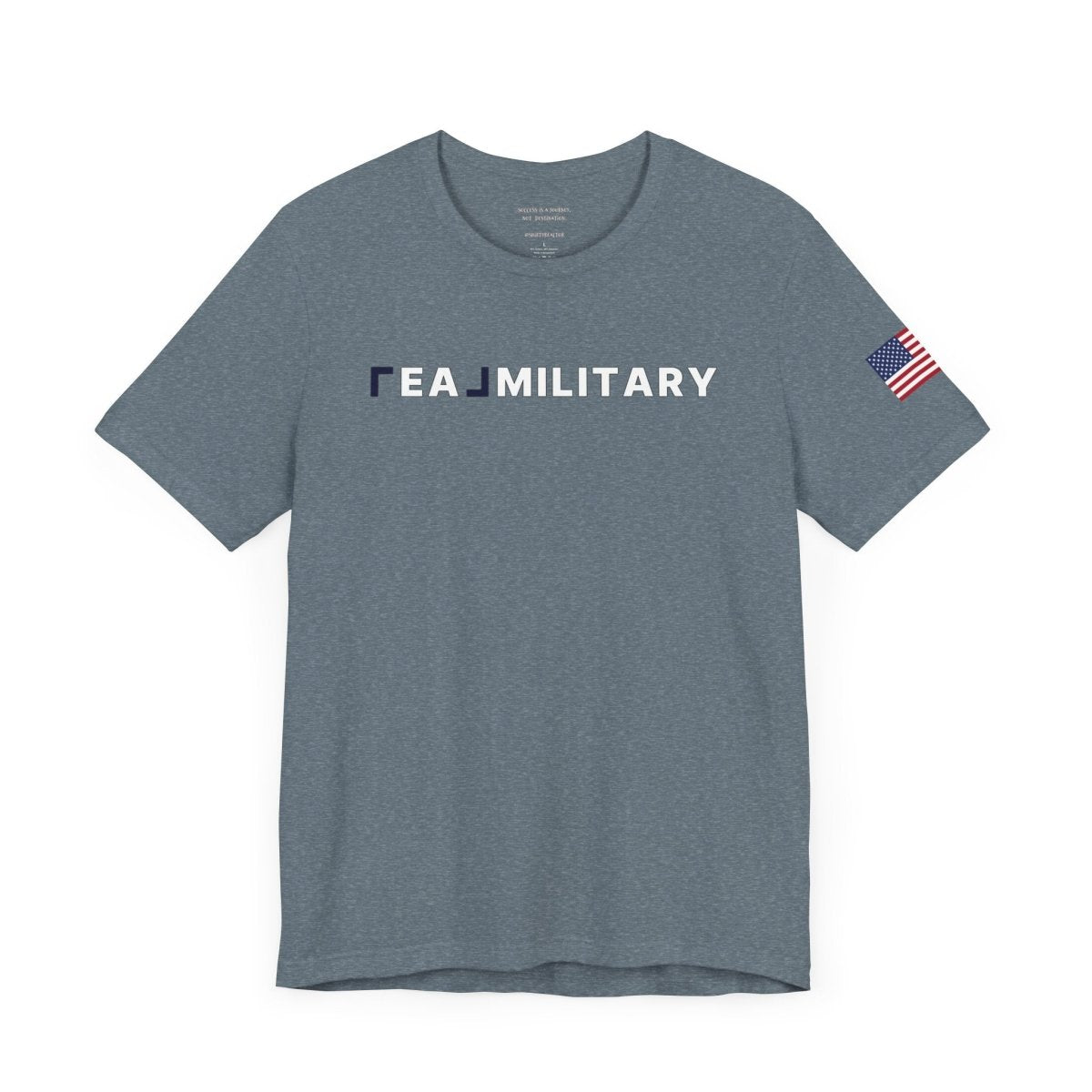 REAL Military Contrast Logo Text & Flag - T-Shirt | ShirtyAgents