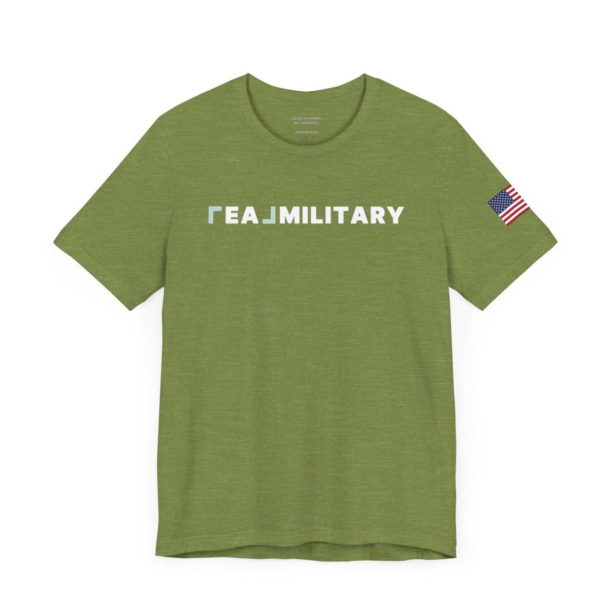 REAL Military Contrast Logo Text & Flag - T-Shirt | ShirtyAgents