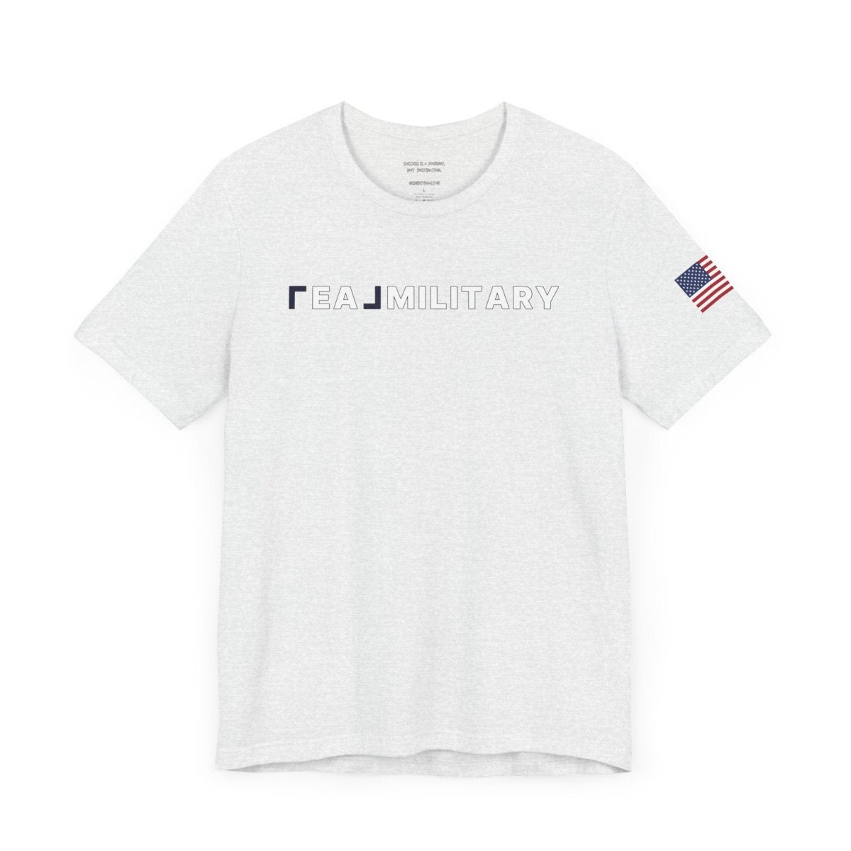 REAL Military Contrast Logo Text & Flag - T-Shirt | ShirtyAgents