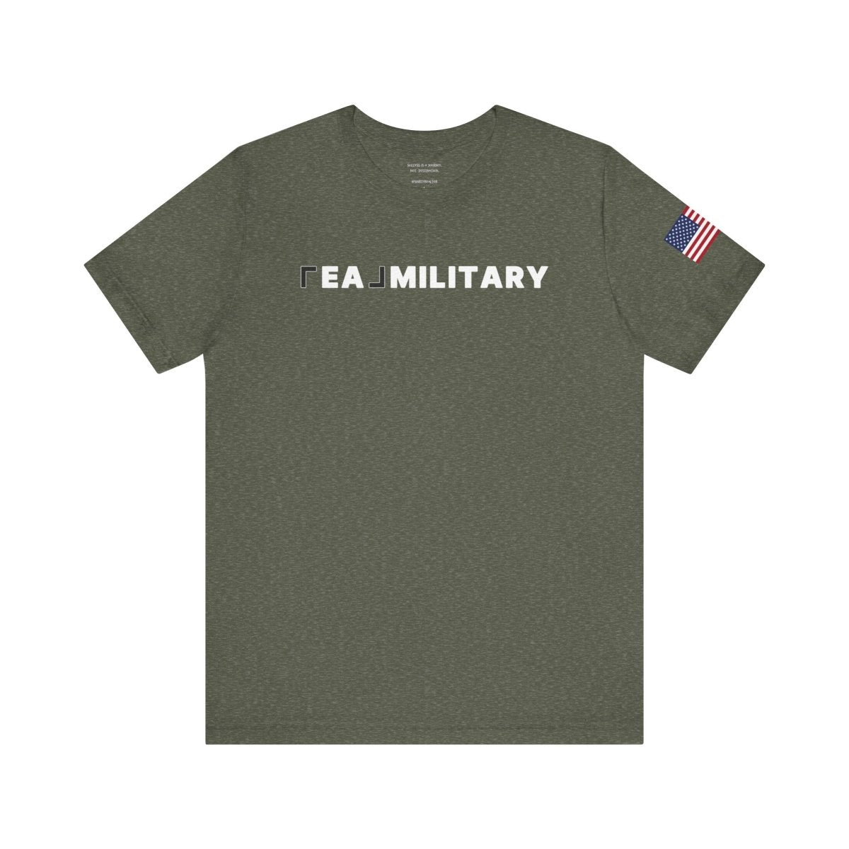 REAL Military Contrast Logo Text & Flag - T-Shirt | ShirtyAgents