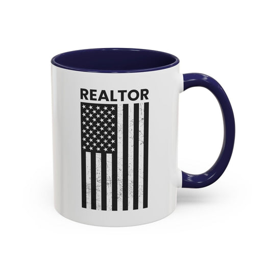 Realtor Black & White Distressed Flag Coffee Mug - Mug | ShirtyAgents