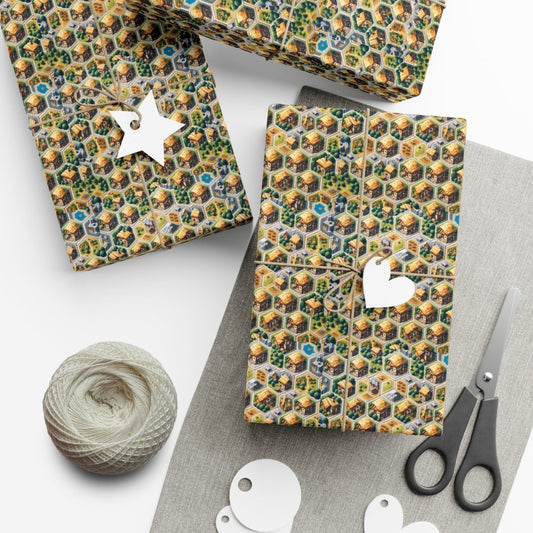 Settlers of Catan Board Game Style Neighborhood Gift Wrap - Home Decor | ShirtyAgents