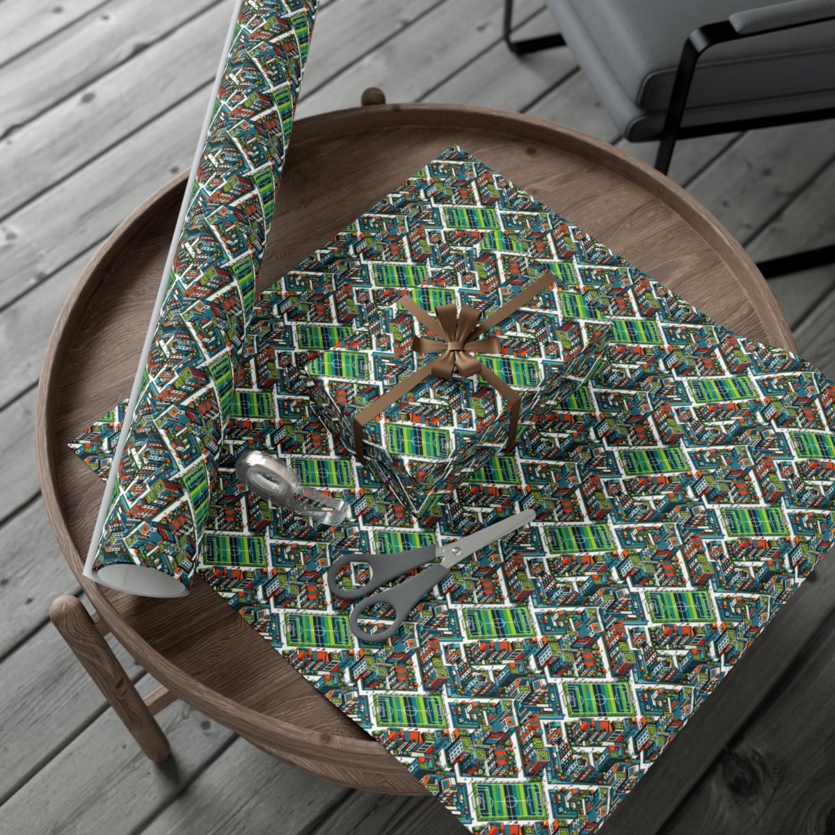 Sporty Neighborhood Houses Gift Wrap - Home Decor | ShirtyAgents