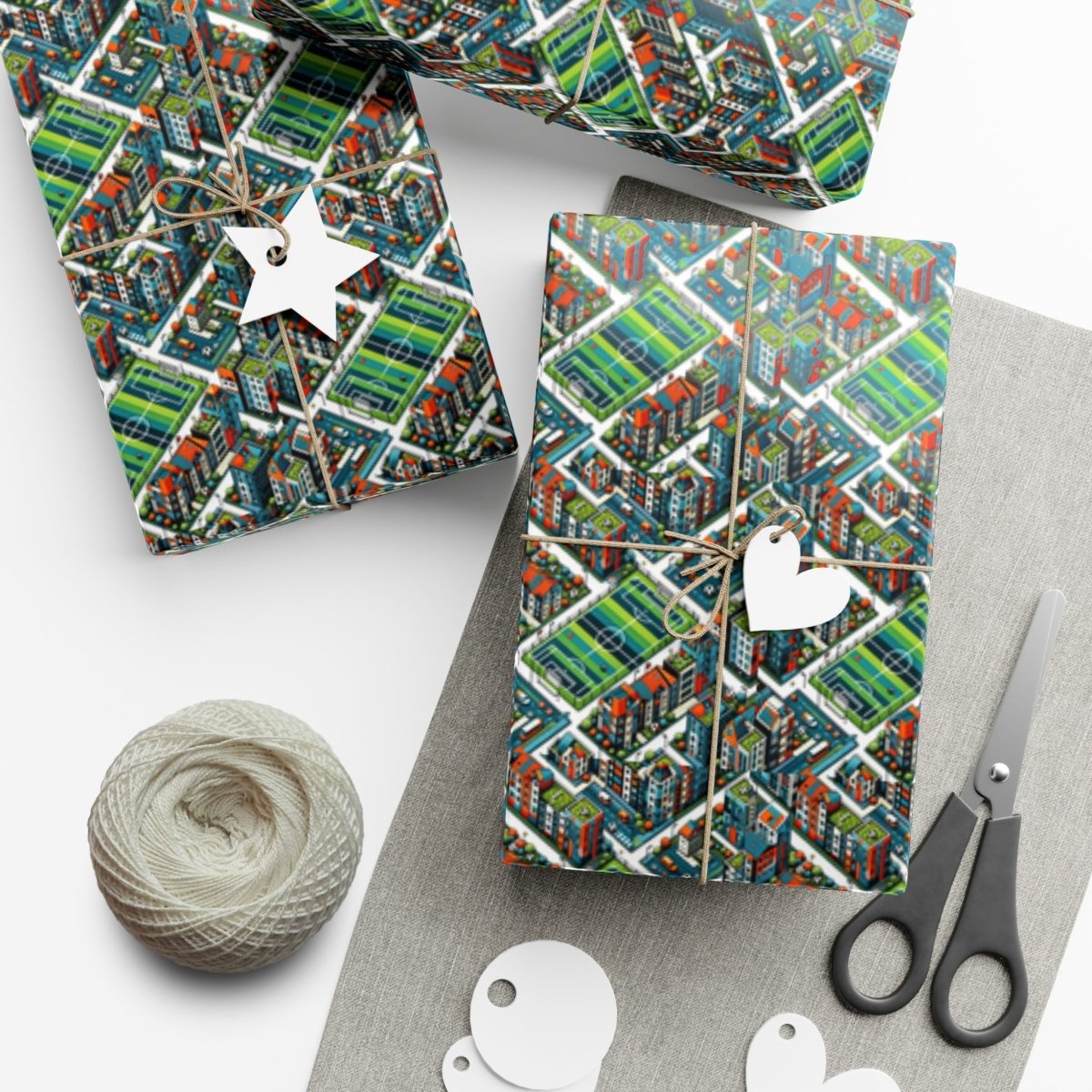 Sporty Neighborhood Houses Gift Wrap - Home Decor | ShirtyAgents