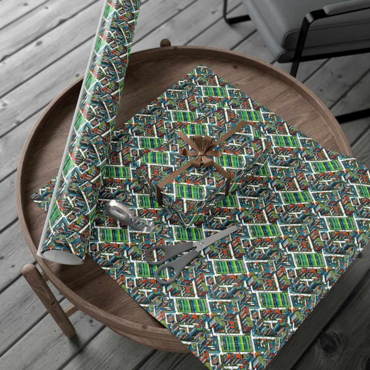 Sporty Neighborhood Houses Gift Wrap - Home Decor | ShirtyAgents