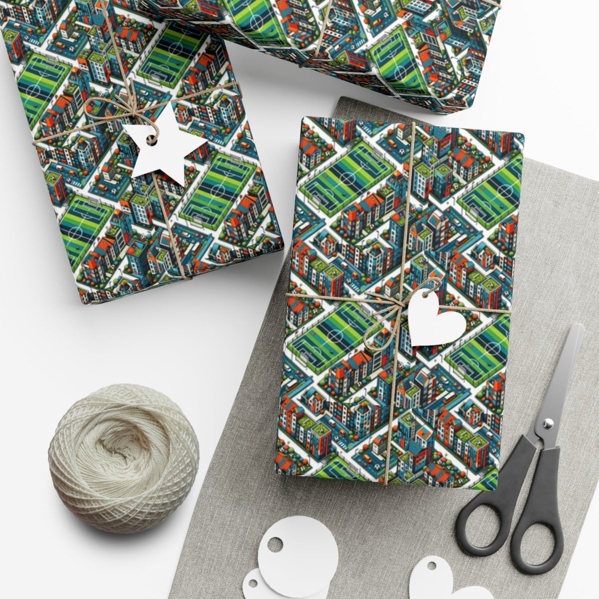 Sporty Neighborhood Houses Gift Wrap - Home Decor | ShirtyAgents