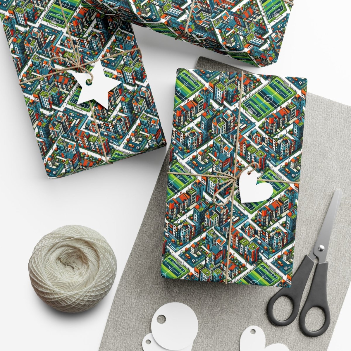 Sporty Neighborhood Houses Gift Wrap - Home Decor | ShirtyAgents