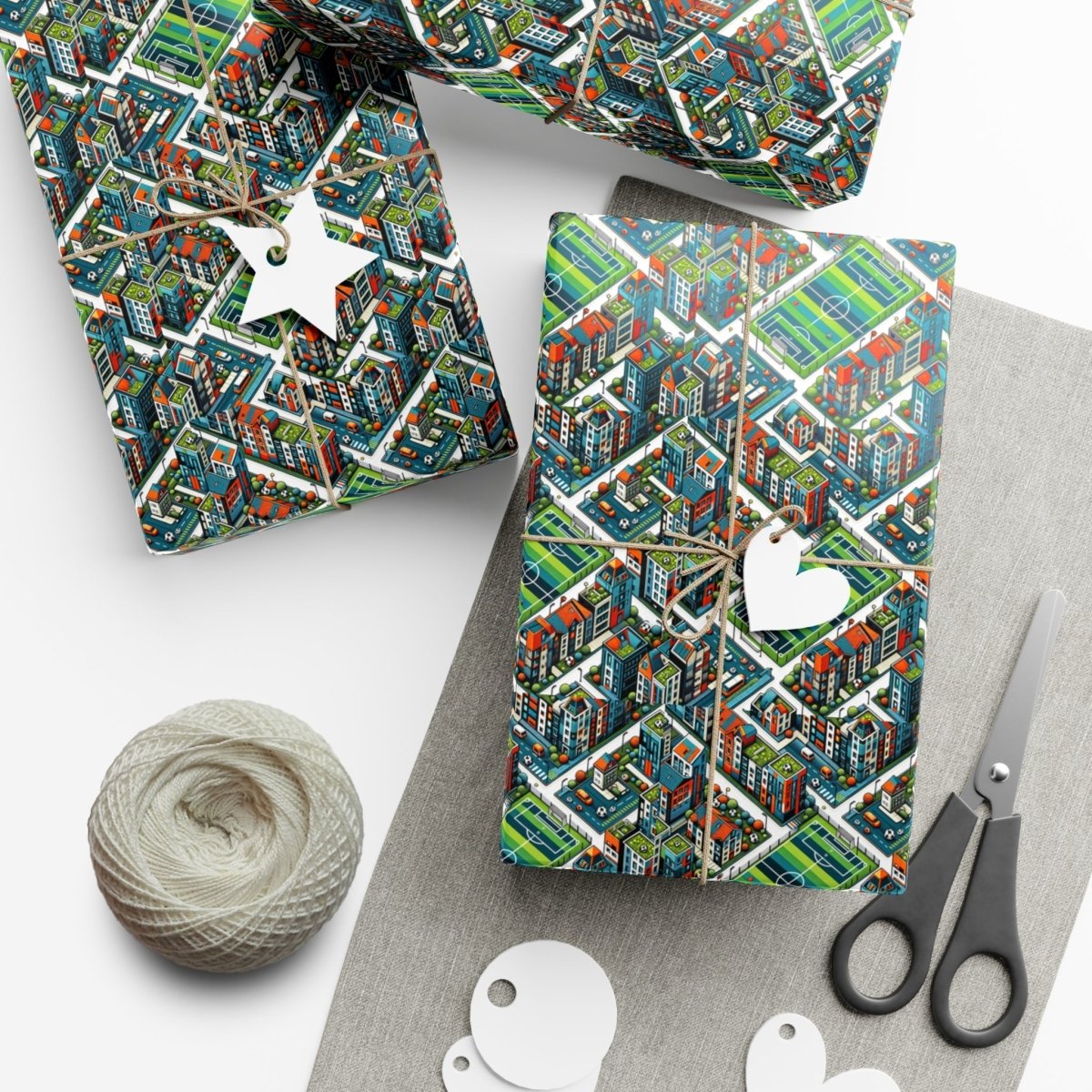 Sporty Neighborhood Houses Gift Wrap - Home Decor | ShirtyAgents