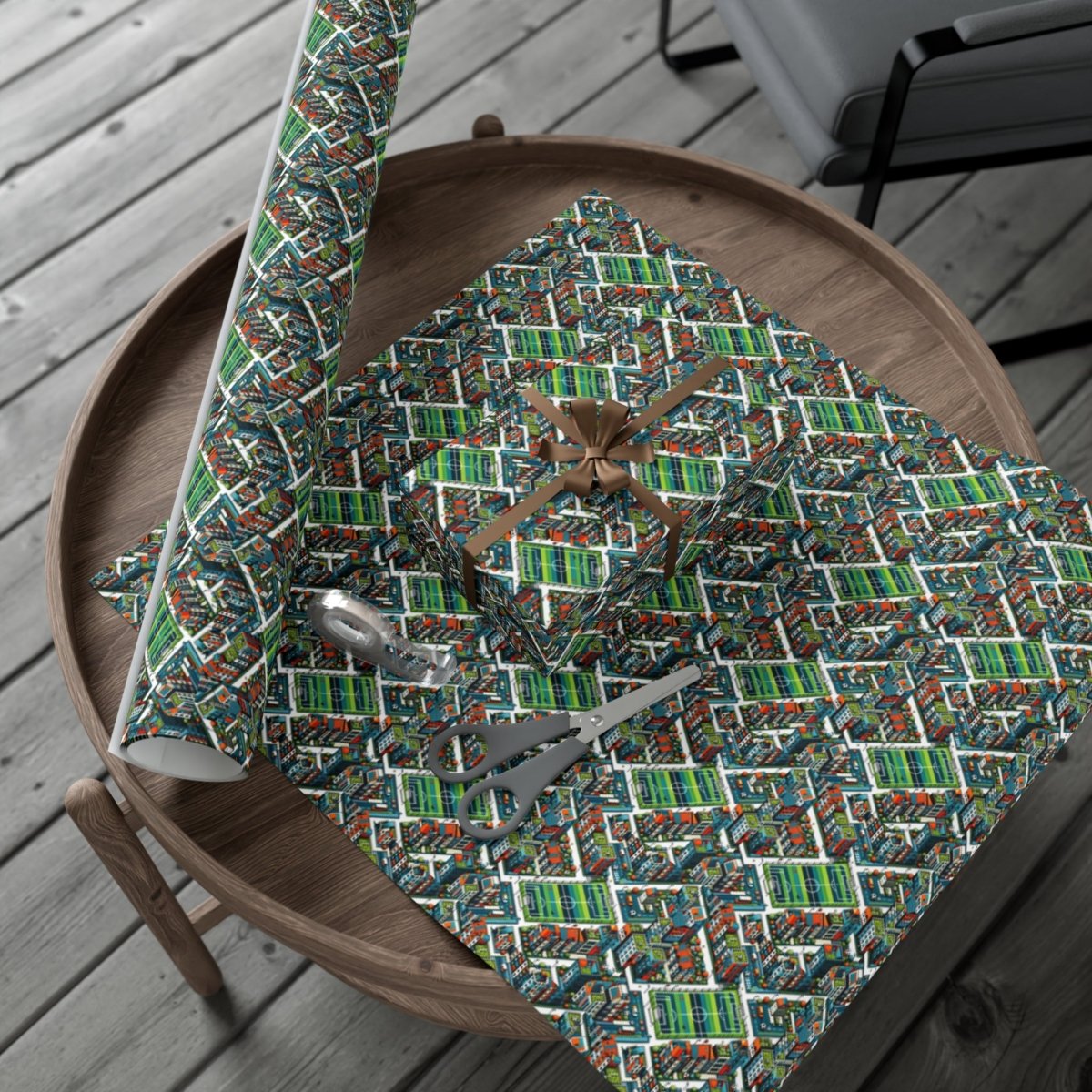 Sporty Neighborhood Houses Gift Wrap - Home Decor | ShirtyAgents