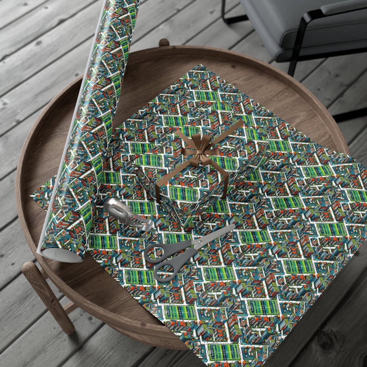 Sporty Neighborhood Houses Gift Wrap - Home Decor | ShirtyAgents