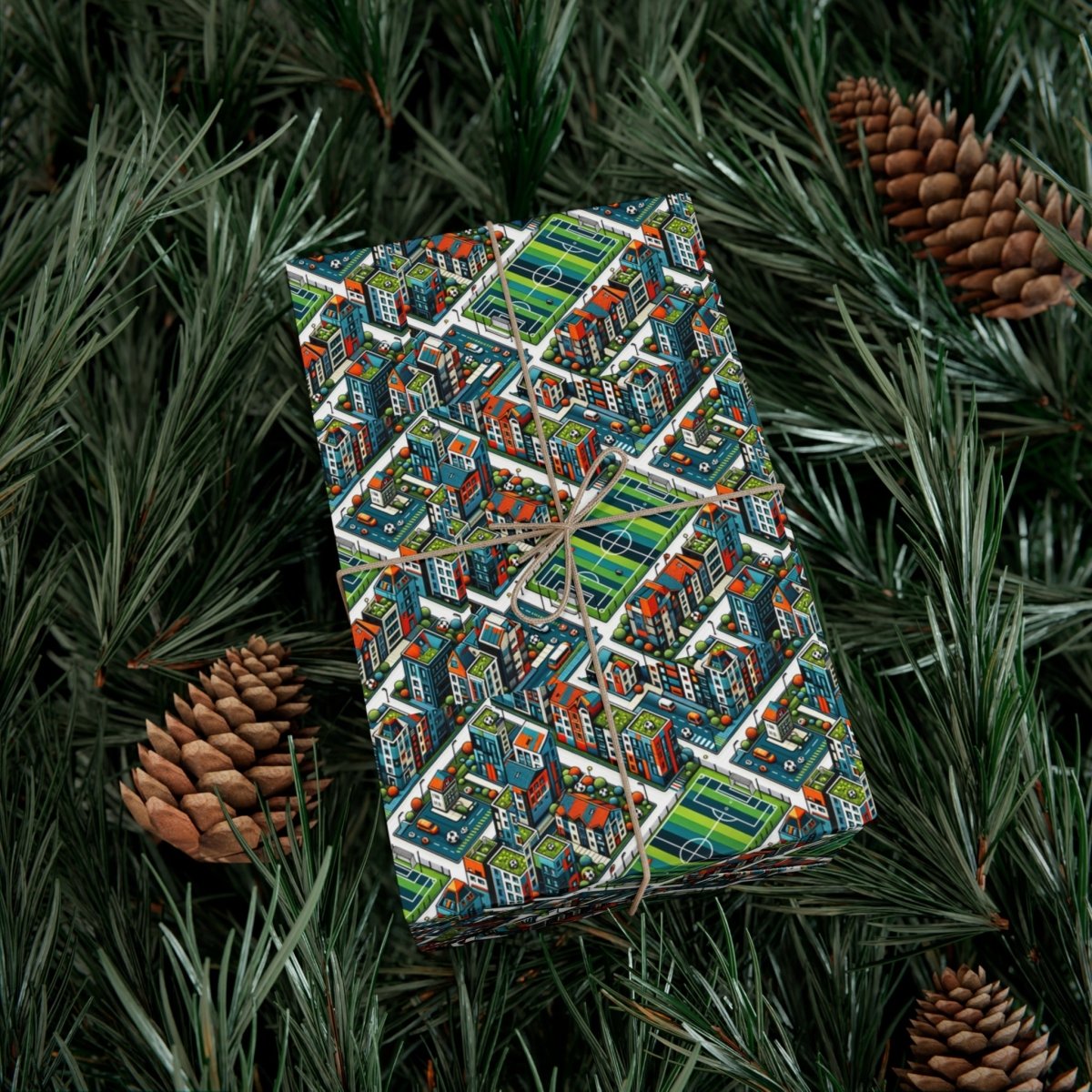 Sporty Neighborhood Houses Gift Wrap - Home Decor | ShirtyAgents