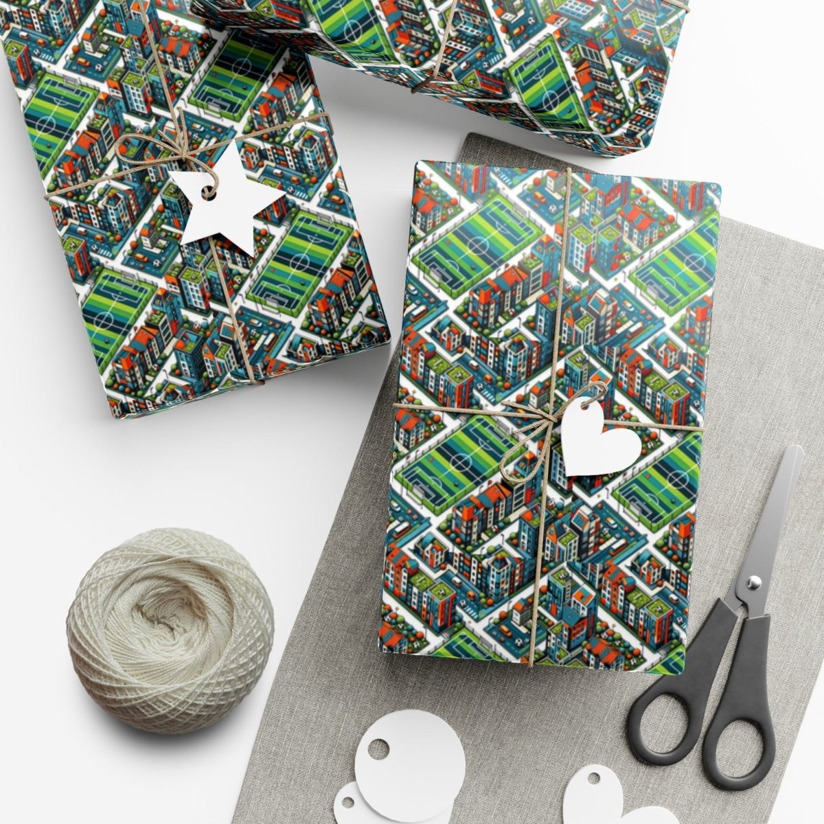 Sporty Neighborhood Houses Gift Wrap - Home Decor | ShirtyAgents